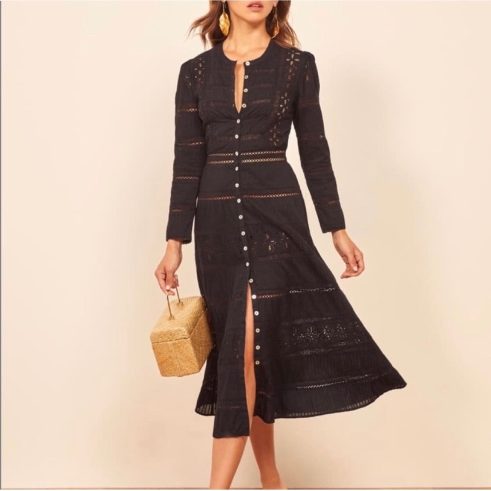 Reformation Elsie Crochet Midi Dress - 8